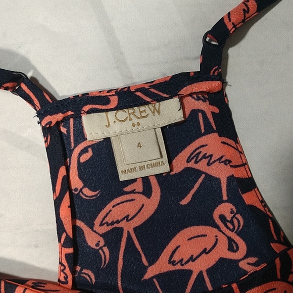 J. Crew Racerback Tank Navy Blue Pink Flamingo - Picture 3 of 6